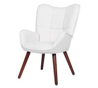 Garvee Silla de Descanso Moderna tapizada - Estilo Mid-Century - Respaldo Alto - Patas de Madera Maciza Cocina, Comedor, salón o Restaurante - Color Blanco