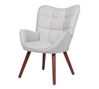 Garvee Silla de Descanso Moderna tapizada - Estilo Mid-Century - Respaldo Alto - Patas de Madera Maciza - Ideal para Cocina, Comedor, Sala o cafetería - Color Gris