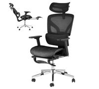 Garvee Silla De Oficina Ergonómica con Respaldo Alto De Malla Transpirable, Reposabrazos 3D Ajustables, Soporte Lumbar y Reposapiés Retráctil, Ruedas Silenciosas, Oficina En Casa