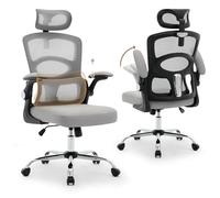 Garvee Silla De Oficina Ergonómica con Respaldo Alto - Malla Transpirable - Reposacabezas y Soporte Lumbar Ajustables - Silla De Oficina Giratoria con Ruedas - Altura Ajustable - para Uso En Oficina