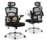 Garvee Silla De Oficina Ergonómica con Respaldo Alto - Malla Transpirable - Reposacabezas y Soporte Lumbar Ajustables - Silla De Oficina Giratoria con Ruedas - Altura Ajustable - para Uso En Oficina