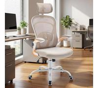 Garvee Silla de Oficina ergonómica de Malla - Respaldo Alto, Soporte Lumbar Ajustable - Reposabrazos abatibles, Asiento Ancho y reclinable, giratoria para Escritorio, hogar o Gaming - Estructura