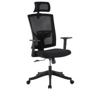 Garvee Silla de Oficina ergonómica de Respaldo Alto - Soporte Lumbar y cabecera Ajustables - Malla Transpirable, reposabrazos abatibles, Base giratoria, Ruedas silenciosas, función basculante - Ideal