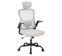 Garvee Silla de Oficina ergonómica de Respaldo Alto - Soporte Lumbar y reposacabezas Ajustables - Reposabrazos abatibles - Malla Transpirable - Giratoria con Ruedas para Escritorio, Gaming y Oficina