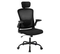 Garvee Silla de Oficina ergonómica de Respaldo Alto - Soporte Lumbar y reposacabezas Ajustables - Reposabrazos abatibles - Malla Transpirable - Giratoria con Ruedas para Escritorio, Gaming y Oficina