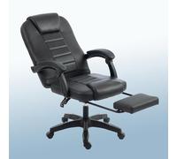 Garvee Silla de Oficina ergonómica giratoria de Piel sintética Negra - Respaldo Alto con Soporte Lumbar Ajustable - Reposabrazos Acolchados - Altura Regulable - Ruedas silenciosas - para Oficina en