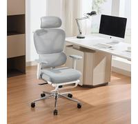 Garvee Silla de Oficina ergonómica - Respaldo Alto y Soporte Lumbar cómodo - Asiento Ancho, reposacabezas Ajustable y Acolchado, reposabrazos 3D, Escritorio, Estudio u Oficina - Color: