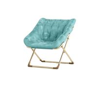 Garvee Silla Plegable Tipo Luna para Adultos, Sillón Lounge Cómodo con Estructura De Acero y Pelo Sintético Suave, Sin Montaje, para Salón, Dormitorio o Apartamento, Verde