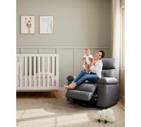 Garvee Silla Reclinable Extra Ancha con Masaje y Calor - Tapizado en Piel Sintética PU - Relleno de Esponja 1.5X - Mecanismo Manual Fácil - para Salón o Dormitorio - Color FN45 Gris