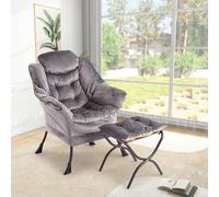 Garvee Silla reclinable Moderna con reposapiés Plegable - Gran Capacidad hasta 180 kg - Bolsillo Lateral - Ideal para salón, Dormitorio u Oficina - Disponible en Rosa y Azul