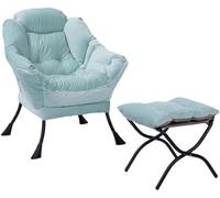 Garvee Silla Reclinable Moderna con Reposapiés Plegable - Gran Capacidad hasta 180 kg - Bolsillo Lateral - Ideal para Salón, Dormitorio u Oficina - Disponible En Rosa y Azul