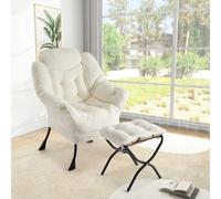 Garvee Silla reclinable Moderna con reposapiés Plegable - Gran Capacidad hasta 180 kg - Bolsillo Lateral - Ideal para salón, Dormitorio u Oficina - Disponible en Rosa y Azul