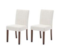 Garvee Sillas De Comedor De Tela Lino - Juego De 2 Sillas, Respaldo Alto Sillas Tapizadas, Patas De Madera Resistente, Color Beige, Adecuado para Comedor, Sala, Dormitorio