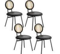 Garvee Sillas de Comedor Modernas tapizadas - Juego ergonómico para Cocina o Comedor - Respaldo cómodo, Patas de Metal sólidas, diseño Elegante - Negro 4-Pack