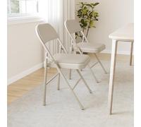 Garvee Sillas Plegables de Alta Resistencia en PU - Estructura metálica soporta hasta 160 kg - Cojín y Respaldo Acolchados para Confort - Portátiles, apilables, Ideales para Comedor, Oficina, Eventos