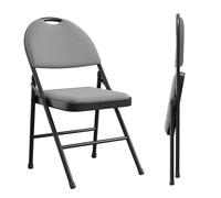 Garvee Sillas Plegables, Juego de 4, Estructura Metálica Resistente, Asiento y Respaldo de Tela Transpirable, Apilables y Ligeras, Ideales para Interior y Exterior, Comedor, Oficina, Jardín y Terraza