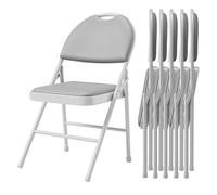 Garvee Sillas Plegables (Paquete De 6) con Cojín Acolchado De PU Grueso, Patas De Metal y Almohadillas Antideslizantes, Asiento Comercial Portátil y Apilable para Eventos, Oficina, Bodas y Fiestas.