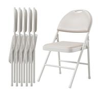 Garvee Sillas Plegables (Paquete De6) con Cojín Acolchado De PU Grueso, Patas De Metal y Almohadillas Antideslizantes, Asiento Comercial Portátil y Apilable para Eventos, Oficina, Bodas y Fiestas.