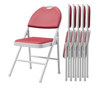 Garvee Sillas Plegables (Paquete De6) con Cojín Acolchado De PU Grueso, Patas De Metal y Almohadillas Antideslizantes, Asiento Comercial Portátil y Apilable para Eventos, Oficina, Bodas y Fiestas.