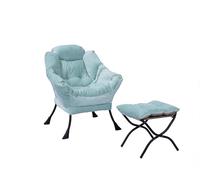 Garvee Sillón De Ante con Otomana - Sillón Ergonómico Moderno para Sala De Estar, Dormitorio y Espacios Pequeños - Reposapiés Plegable, Almohada, Funda Lavable, Bolsillo Lateral, Estructura De Metal