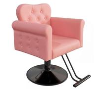 Garvee - Sillón de peluquería de PU para Estilista, Silla de peluquería con pivote, Base Redonda de Metal, elevación hidráulica, Capacidad hasta 150 kg, para peluquería, SPA, casa, Rosa