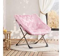 Garvee Sillón Plegable Extragrande para Dormitorio, con Suave Piel Sintética, Portátil, Sin Montaje, con Estructura De Metal Resistente.