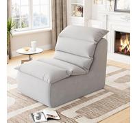 Garvee Sillón Puff Individual para Adultos - Espuma Viscoelástica de Alta Resiliencia - Respaldo Ergonómico - Base Antideslizante Sala, Dormitorio u Oficina - Sin Montaje - Tela Suave,