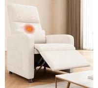 Garvee Sillón Rclinable Eléctrico con Masaje y Calefacción, Reposapiés y Respaldo Tapizado En Tela Gruesa. Ideal para Dormitorio, Sala De Estar y Salón.