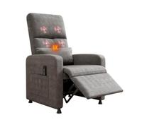 Garvee - Sillón reclinable con Masaje eléctrico y calefacción, Respaldo basculante con Control Manual, sillón Relax TV para Sala de Estar, Dormitorio y Cine en casa, Gris