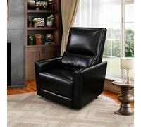 Garvee Sillón reclinable Giratorio y Mecedora - Respaldo Alto, Soporte Lumbar y reposabrazos Acolchados - Tapizado en PU, Asiento Profundo Sala, Dormitorio, Cine en casa o guardería -
