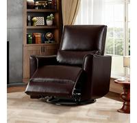 Garvee Sillón reclinable Giratorio y Mecedora - Respaldo Alto, Soporte Lumbar y reposabrazos Acolchados - Tapizado en PU, Asiento Profundo - Ideal para Sala, Dormitorio, Cine en casa o habitación