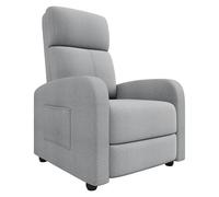 Garvee Sillón Reclinable Individual Ergonómico para Adultos - Respaldo Alto, Brazos Anchos, Asiento De Esponja Densa, Soporte Lumbar, Bolsillo Lateral - Tapizado En Tela, Mecanismo Manual Push-Back -