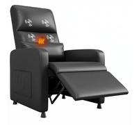 Garvee Sillón Relax Reclinable Eléctrico, 8 Modes, Sillón de Masaje con Reposapiés Extensible, Masaje y Calor, Respaldo Alto, Asiento Acolchado Soporte, Lumbar, Puerto USB y Bolsillos Laterales, PU,