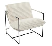 Garvee Sillones modernos para sala de estar, silla tapizada con marco de metal ergonómico, cojines extraíbles y tela de lino transpirable para sala de estar, dormitorio u oficina en casa, color beige