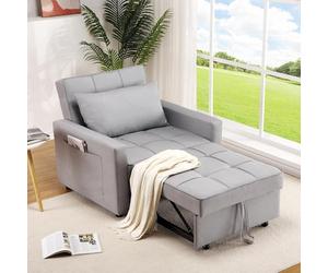 Garvee Sofá Cama 3 en 1 Multifuncional para Sala de Estar - Respaldo Ajustable y diseño Plegable - Incluye Bolsillo Lateral y cojín Apartamentos pequeños o Habitaciones de Invitados -