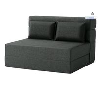 Garvee Sofá cama de pana suave, silla cama convertible, futón, silla cama, silla plegable para sala de estar, negro, 101,6 x 15 x 193 cm
