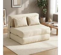 Garvee Sofá cama plegable con 2 almohadas, sofá cama convertible para espacios pequeños, cama plegable de pana con funda extraíble, sofá de suelo multifuncional para sala de estar, apartamento, color
