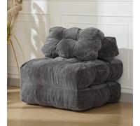 Garvee Sofá Cama Plegable Convertible 3 En 1 - Cama Individual con Respaldo y Almohada - Tapizado De Poliuretano con Botones y Pana Ancha - Sofá Portátil para Sala De Estar o Dormitorio