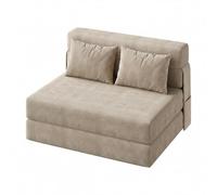 Garvee Sofá Cama Plegable Convertible 4 En 1 con 2 Almohadas - Loveseat Individual con Capitoné, Sofá Futón Extraíble Portátil, Cómoda Tumbona con Respaldo para Sala De Estar y Dormitorio.