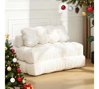 Garvee Sofá cama plegable, silla convertible con almohada, colchón plegable con soporte para la espalda, silla plegable sin huesos, cómodo sofá de suelo para sala de estar, dormitorio, beige, tamaño