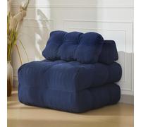 Garvee Sofá cama plegable, silla convertible con almohada, colchón plegable con soporte para la espalda, silla plegable sin huesos, cómodo sofá de suelo para sala de estar, dormitorio, azul marino