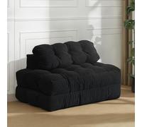 Garvee Sofá cama plegable, silla convertible con almohada, colchón plegable con soporte para la espalda, silla plegable sin huesos, cómodo sofá de suelo para sala de estar, dormitorio, negro, tamaño