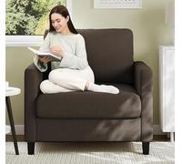 Garvee Sofá De Dos Plazas Compacto De Tela Afelpada - Cómodo Sillón con Funda Extraíble y Lavable - Montaje Sin Herramientas - Soporta hasta 204 kg