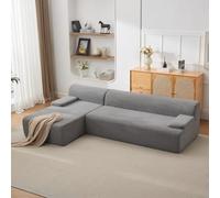 Garvee Sofá Esquinero Modular Cloud De 274 Cm para Sala De Estar - Pana Ultrasuave - Chaise Longue Profunda - Diseño Moderno Sin Montaje - Asiento Amplio para Varios Invitados, Color Gris o Blanco
