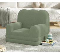 Garvee Sofá Infantil Convertible 2 En 1 para Niños - Sillón De Felpa Muñeco Suave y Plegable Sala De Juegos, Guardería o Dormitorio - Regalo Ideal De Cumpleaños - Color Verde