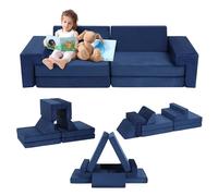 Garvee Juego De Sofá Modular De Espuma De Alta Densidad para Niños - Sofá Seccional De 8 Piezas para Niños y Niñas - Sofá Convertible con Fundas Extraíbles, Ideal para Sala De Juegos o Dormitorio