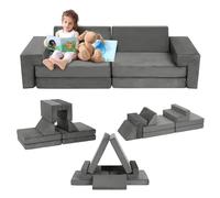 Garvee Juego De Sofá Modular De Espuma De Alta Densidad para Niños - Sofá Seccional De 8 Piezas para Niños y Niñas - Sofá Convertible con Fundas Extraíbles, Ideal para Sala De Juegos o Dormitorio