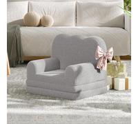 Garvee Sofá para niños, sofá plegable suave 2 en 1, silla para niños pequeños, cómoda, sofá convertible a tumbona, muebles para niños para sala de juegos, dormitorio, regalo para cumpleaños, día del