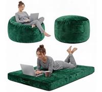 Garvee Sofá Puff 3 en 1 Amplio para Adultos, Sofá Cama Espacioso - Verde