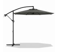 Garvee Sombrilla Terraza Exterior - Sombrillas Jardin Grandes Giratorio 360° e Inclinable 35° - Protección UV UPF 50+ - Sombrilla Playa con Brazo Metálico y Manivela - Parasol de 3 m - Gris